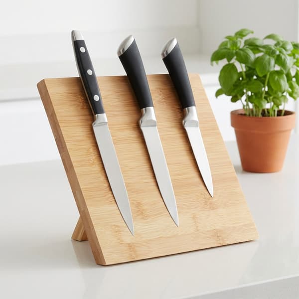 Bambus magnetisk knivholder 24x21 cm