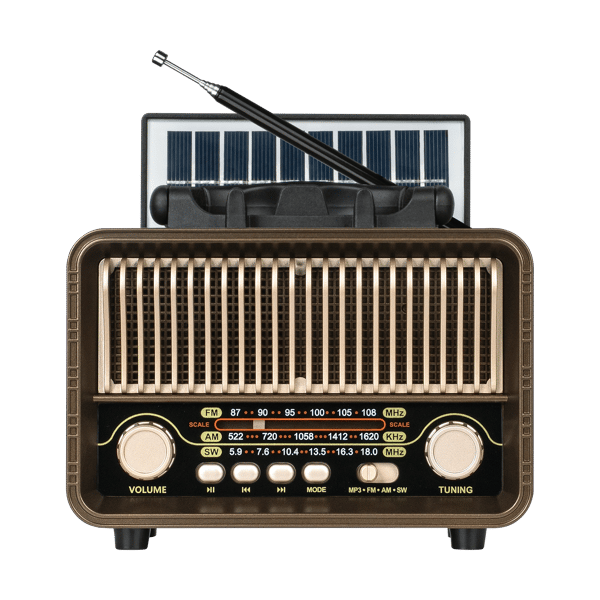 Kruger&Matz bärbar analog solcellsradio med Bluetooth och AUX-batterier
