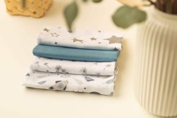 MUSLIN BLÅ 4-PACK 35X35 CM