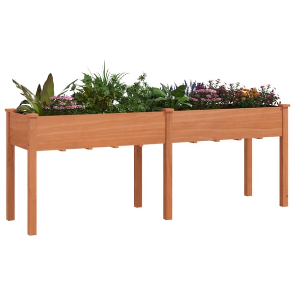 vidaXL Brunt växtställ med foder 203x53x76 cm granträ
