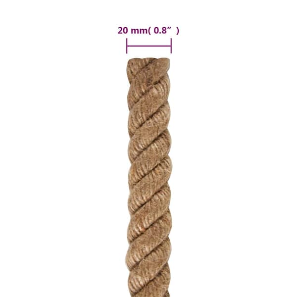 vidaXL Rep, 100 % jute, 20 mm, 100 m