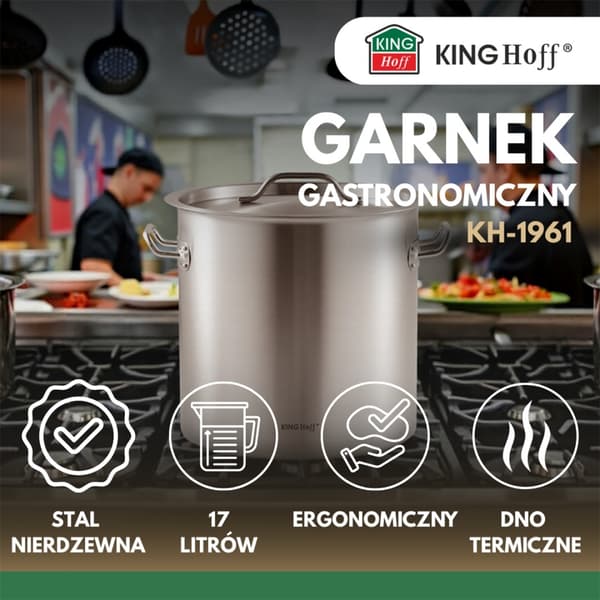 GASTRONOMISK GRUTA MED STÅLLOCK 17L KINGHOFF KH-1961