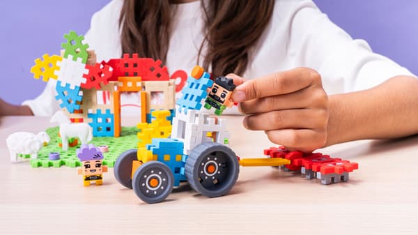 Marioinex WAFFLE mini FARMER-block - Vriden kvarn, 109 bitar