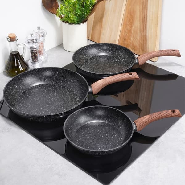 Sæt granitpander BLACK&WOOD 3 stk. 20 / 24 / 28 cm