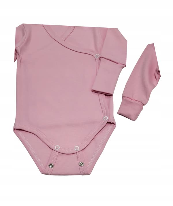 Voksende bodysuit til piger 62/68 lange ærmer 100% bomuld lys lyserød