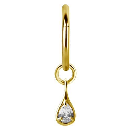 Berlocker - kubisk zirkonia - guld - D-016