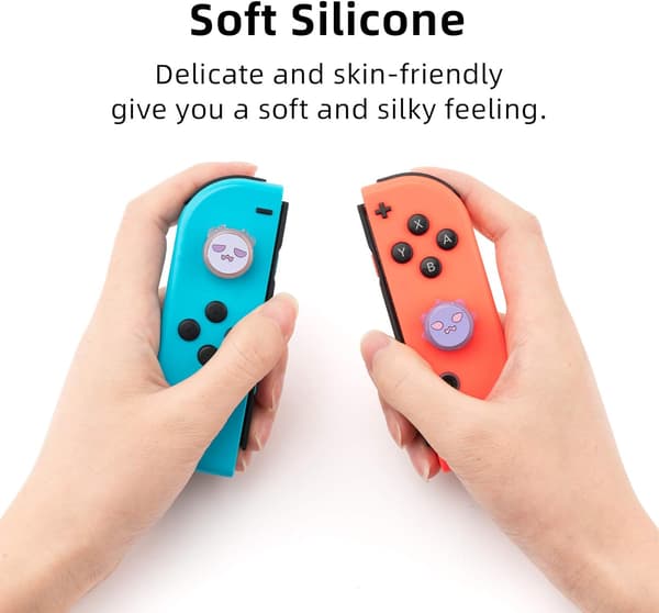 Nintendo Switch Lite OLED Silikonknappskydd Rosa Lila 4 st