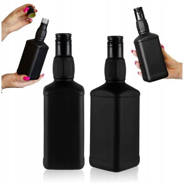 10x Daniel glasflasker 500ml sorte matte til whiskylikører alkohol 0,5l