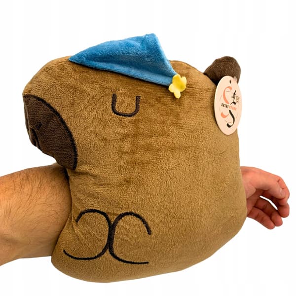 Bamse Kapybara Sovende Plyds Pude Krammedyr Squish Stor Legetøj