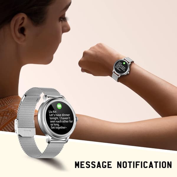 SMARTWATCH 1,2" HD iOS Android Bluetooth PULSSKRIDTTÆLLER 2 REMME SØLV