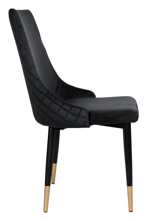 Vermont Velvet polstret fløjlsstol, sort