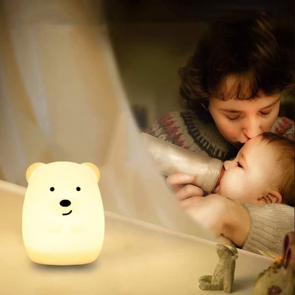 Silikoninen yölamppu Teddy Bear LED RGB