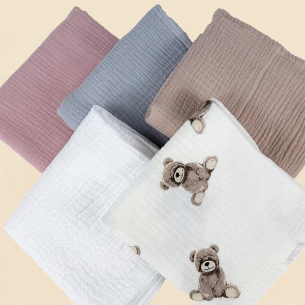Plumeri Muslinblöjor Set med 5 färger 70x70 cm
