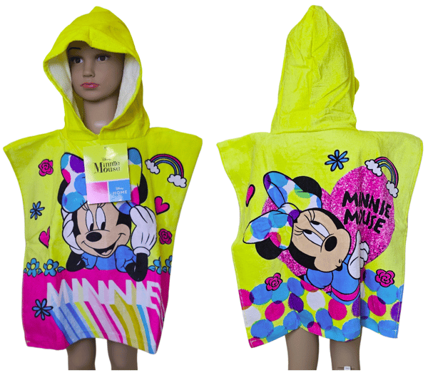 MINNIE MOUSE Poncho BARNHANDDUK Badöverdrag 100% Bomull