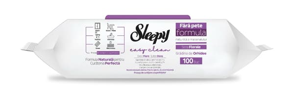 Sleepy Easy Clean vådservietter, lilla orkidé, 100 stk.