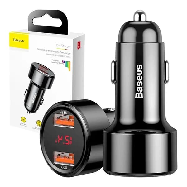 Baseus Magic Billaddare 2x USB QC 3.0 45W (Svart)