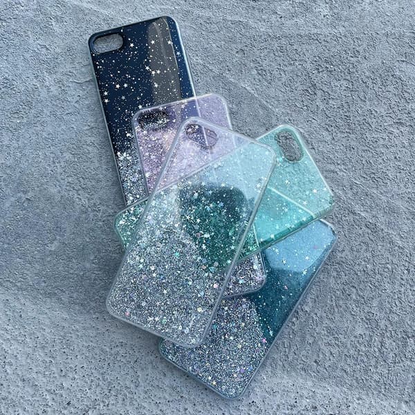 Wozinsky Star Glitter -kiiltävä iPhone 12 Pro Max -kotelo, musta