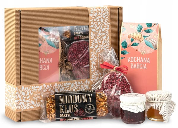 Gave til Bedstemors Dag boks til bedstemor te chokolade hjerte honning marmelade
