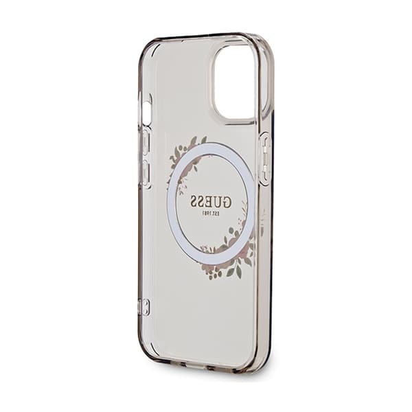 Guess IML Blomsterkrans MagSafe - iPhone 15 cover (sort)