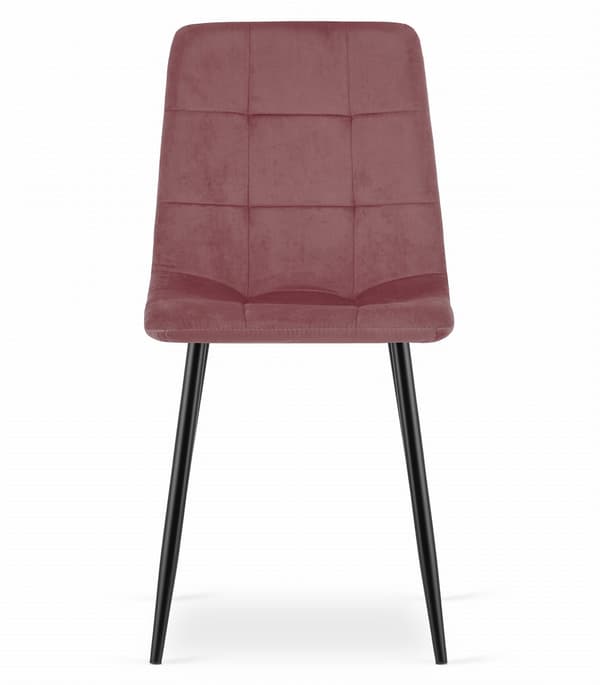 KARA stol - pink velour / sorte ben x 2