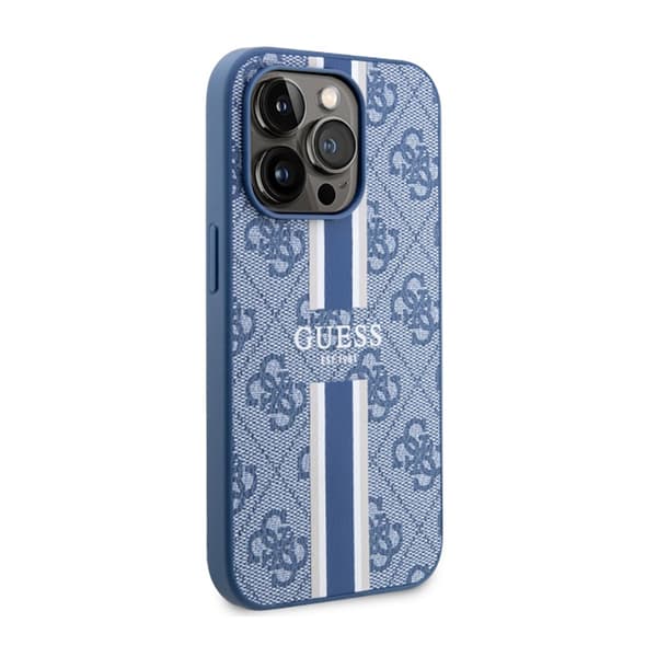 Guess 4G Printed Stripes MagSafe - iPhone 14 Pro cover (blå)