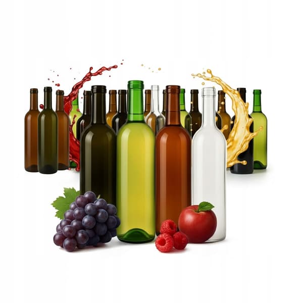 40x Vinflaskor 750ml Bordeaux Olivgrön Brun Vit SET