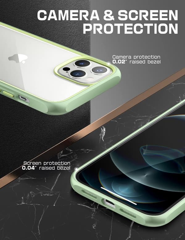 ETUI TIL IPHONE 13 PRO GRØN SILIKONE TRANSPARENT FORSTÆRKET MASSIV