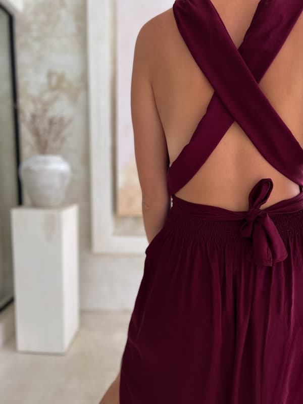 Wrap kjole TINA Bordeaux