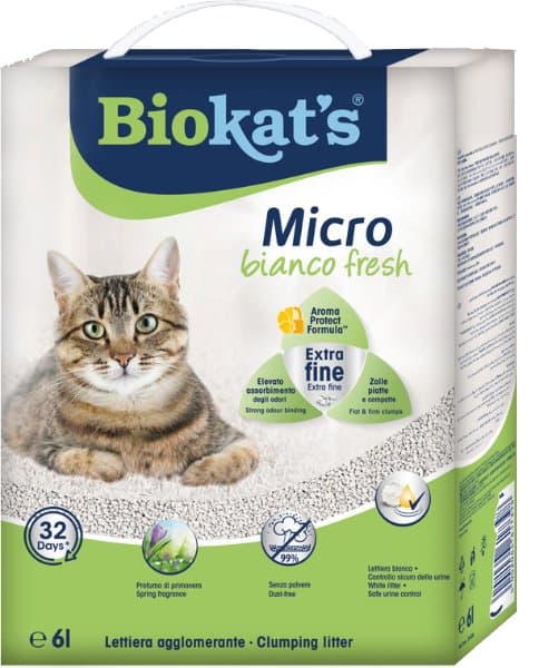 Biokats | Micro Bianko | Sand - kattsand 6L - Fresh 6L grön