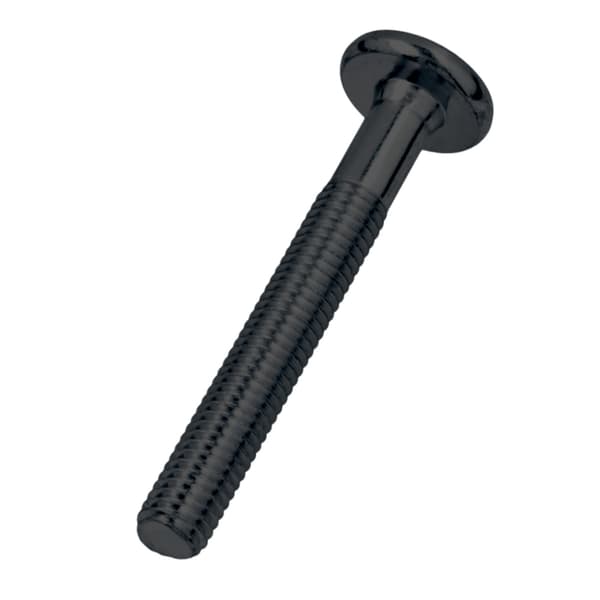 Møbelskrue med fladhoved, sort, M6x45, galvaniseret stål, 50 stk.