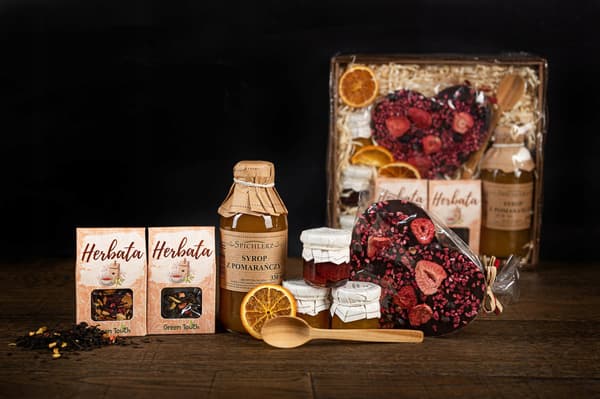 Presentkorg teuppsättning sylt choklad
