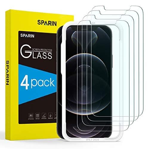 Hærdet glas til Apple iPhone 12 Pro Max + ramme til montering af glas, 4 dele