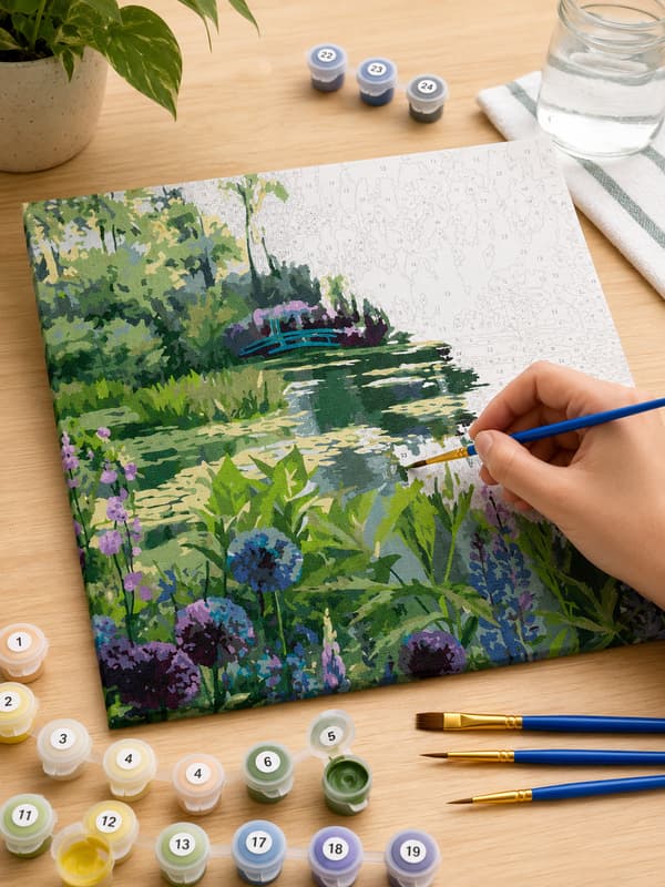 Målning med siffror Monets trädgård i Giverny 50x40 cm