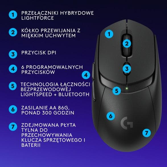Logitech G309 Lightspeed trådlös mus svart