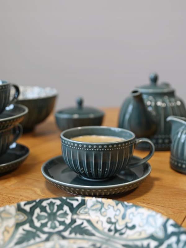 KOP MED UNDERKOP TIL KAFFE OG TE 250 ml MOSAIQUE OLIVE LINE