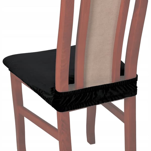 Stolsædebetræk kort velour TESS sort