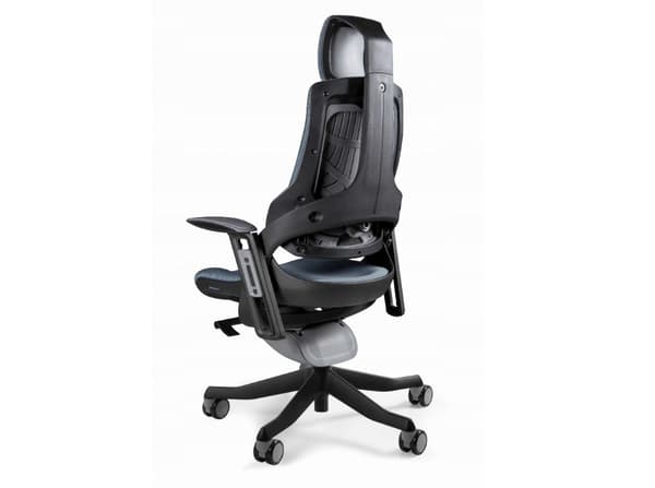 Wau BL412 kontorstol, marineblå/sort stof
