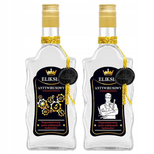 Bølgedekoreret flaske 500ML ANTIVIRUS ELIXIR