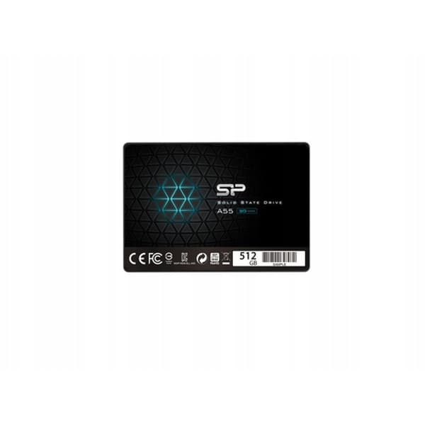 Silicon Power A55 SSD 512GB 2,5" SATA3 Sort, 7 mm
