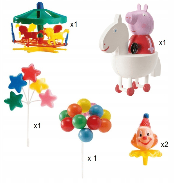 Peppa Pig syntymäpäivän kakuntarpeisto 6 kpl