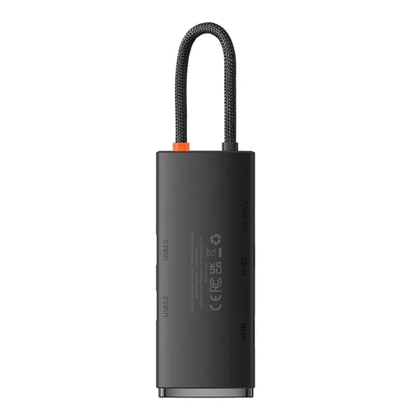 Baseus Lite Series 6-i-1 hub USB-C til 2x USB 3.0 + USB-C PD + HDMI + SD/TF (sort)