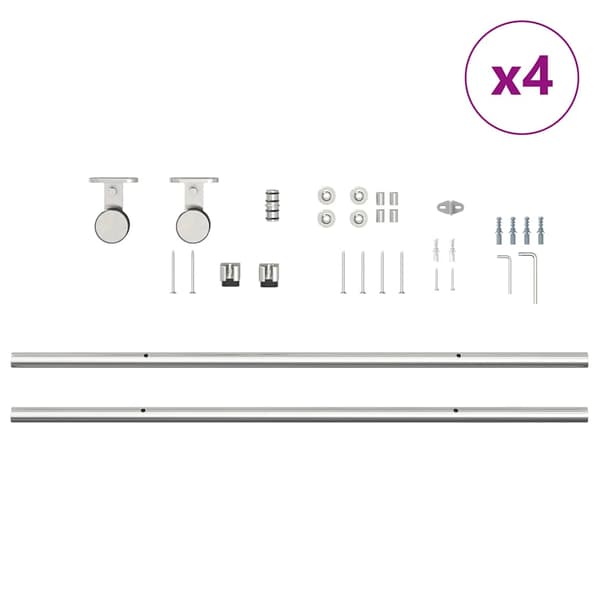 vidaXL Skjutdörrsfäste 366 cm stål silver