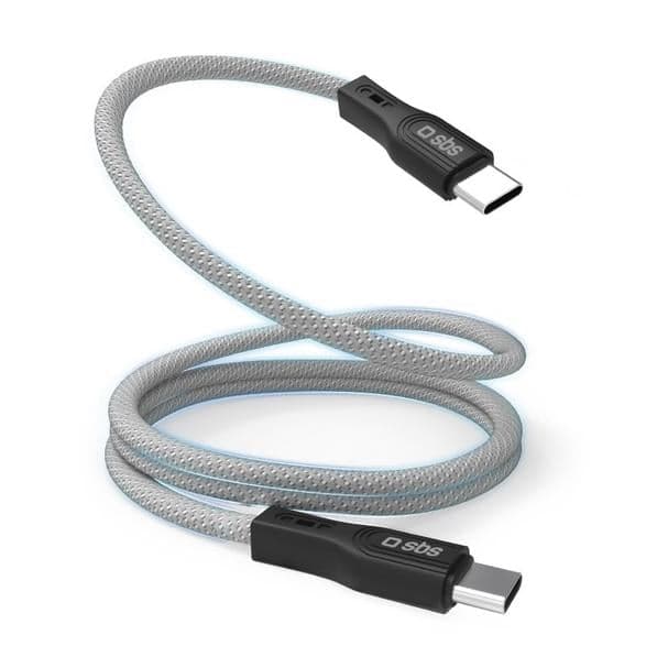 SBS USB-C 2.0 magneettinen kaapeli 60W 1m harmaa