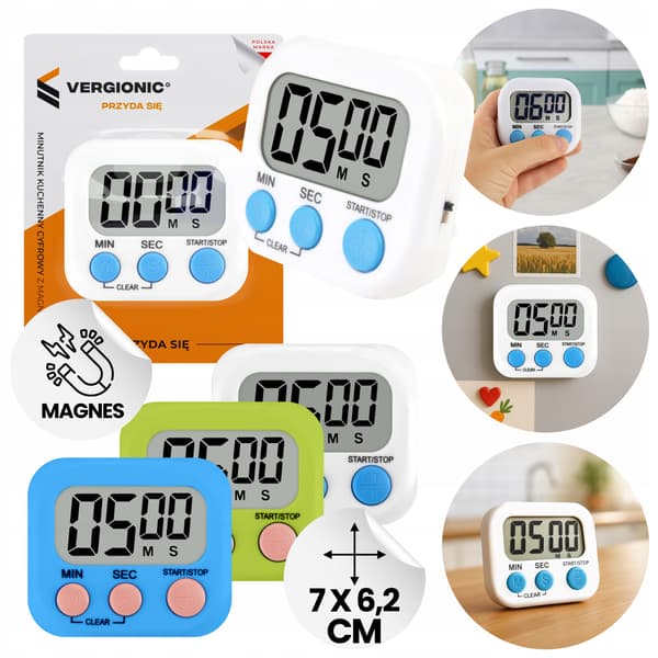 Digital køkkenur med magnetmix