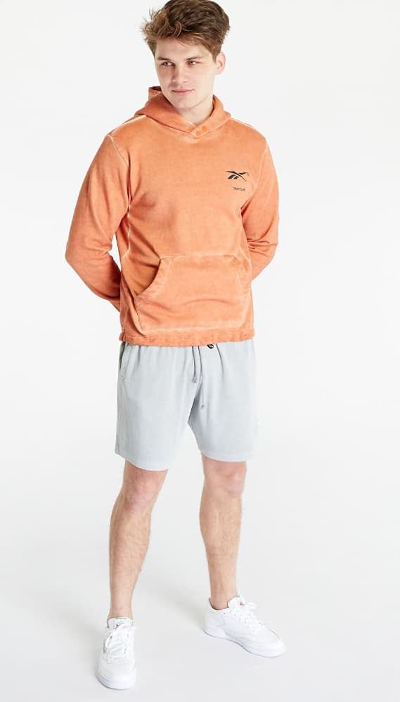Reebok orange herresweatshirt med hætte og logo S 0A6B4_B* BAGGRUNDE