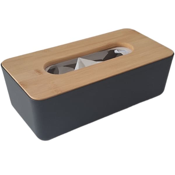 Papperslåda, papperslåda, servetthållare, bambu/plast