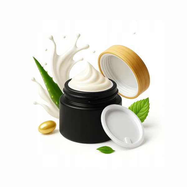 5x Glasbeholdere Sort Mat 10g til Creme Balsam Kosmetik Glaskrukke