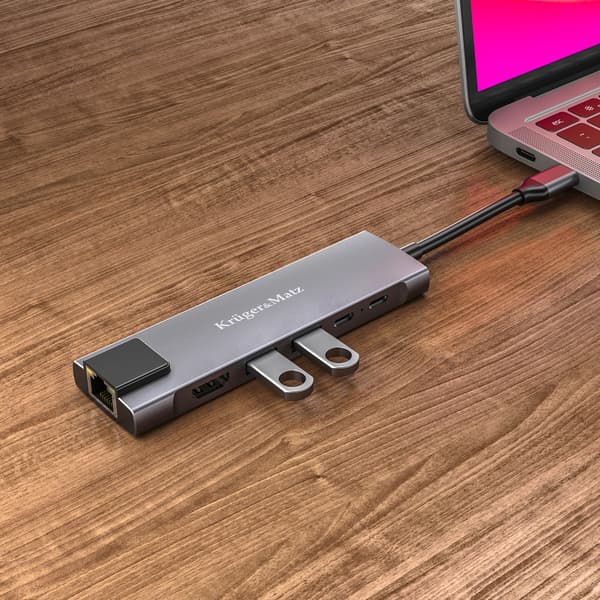 Adapter (HUB) USB typ C till hdmi/2x USB 3.0/2x USB typ C/RJ45