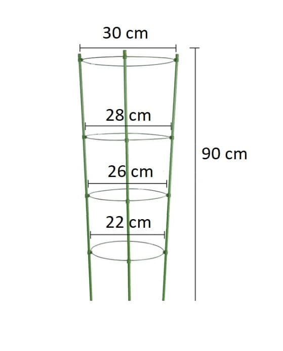 Runt metallstöd 90 cm (för växter)