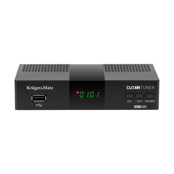 DVB-T2 H.265 tuner hevc Kruger&Matz hdmi scart PVR EPG USB dekoder